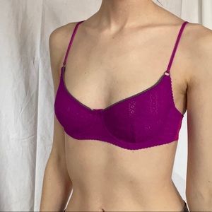 Free People hot purple lace bra